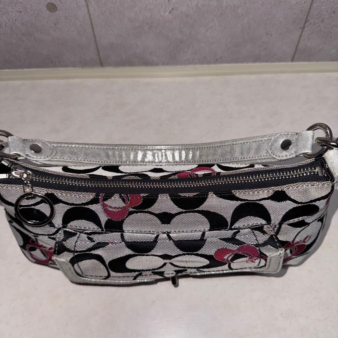 COACH シグネチャー ポピー グルービーハート 2WAY ショルダーバッグ