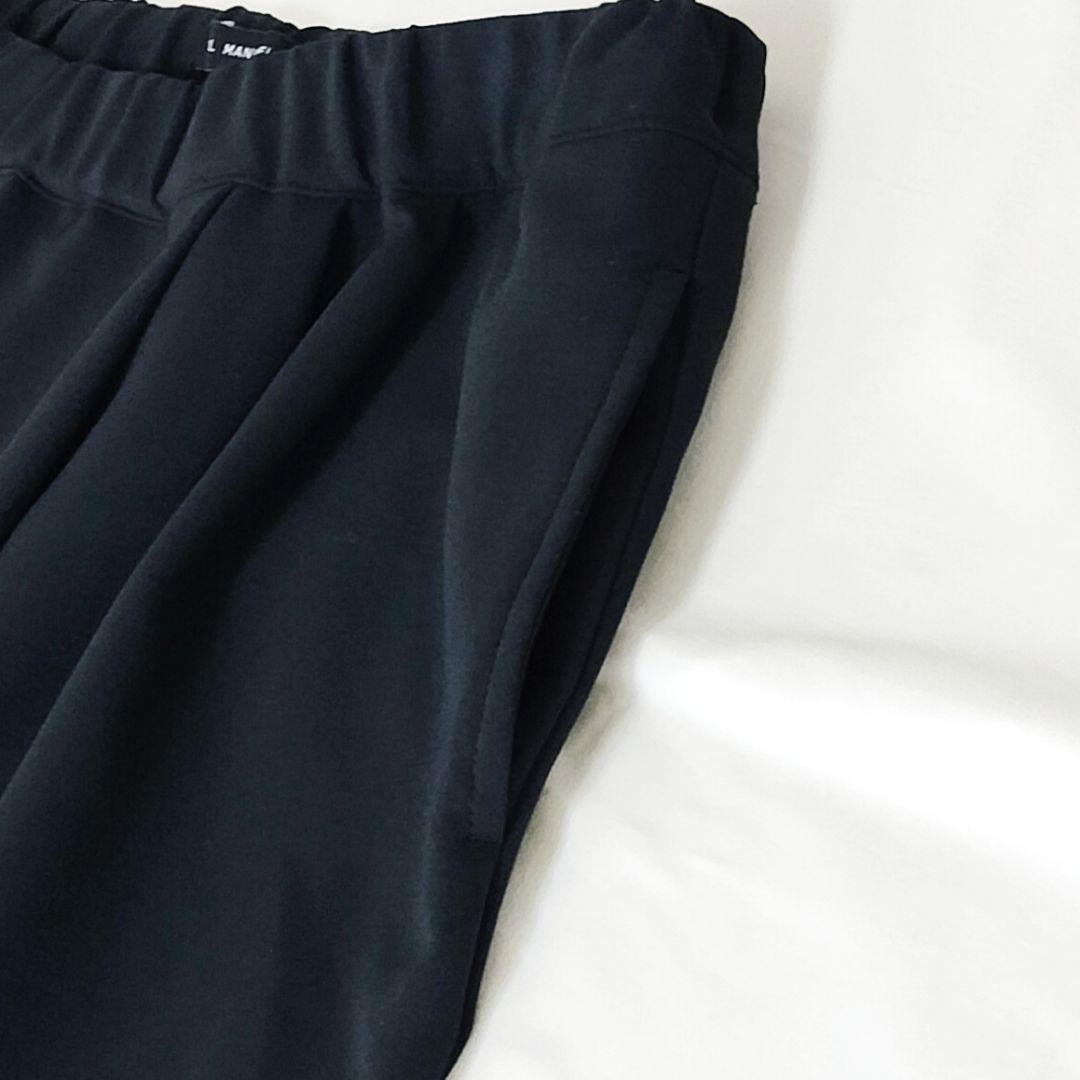 美品 TRAVAIL MANUEL ダブルクロス 2タックパンツ M 黒