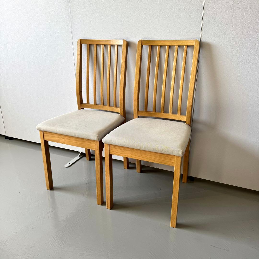 【送料込み】IKEA エーケダーレン　ダイニングチェア 木製 グレー　2脚