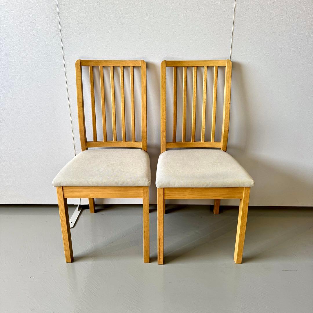 【送料込み】IKEA エーケダーレン　ダイニングチェア 木製 グレー　2脚