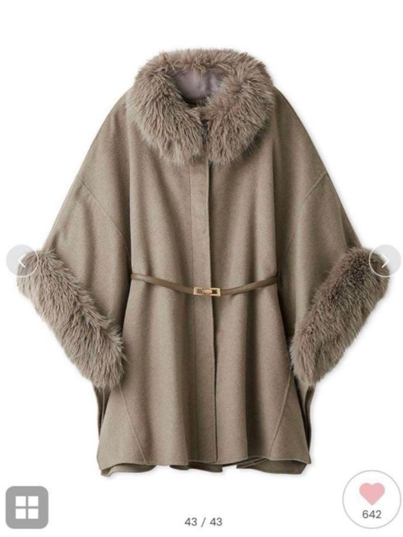 【新品】SNIDEL ファー付きミドルケープコート