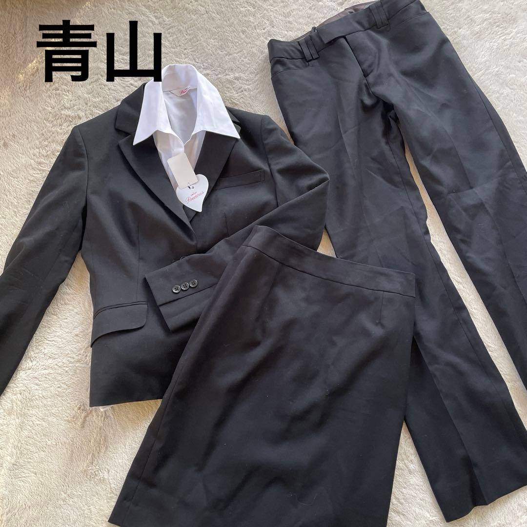 【青山】7号プレシャススーツセット（スカート、ジャケット・パンツ、シャツ付き）