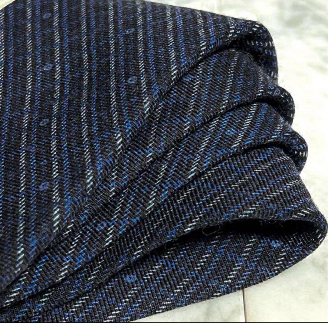 GUCCI ネクタイ ネイビー チェックロゴ GG シマ シグネチャー