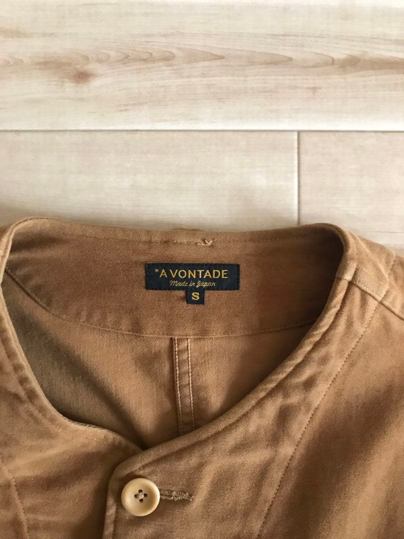 A VONTADE ストレッチコットンスエードノーカラーカバーオールS