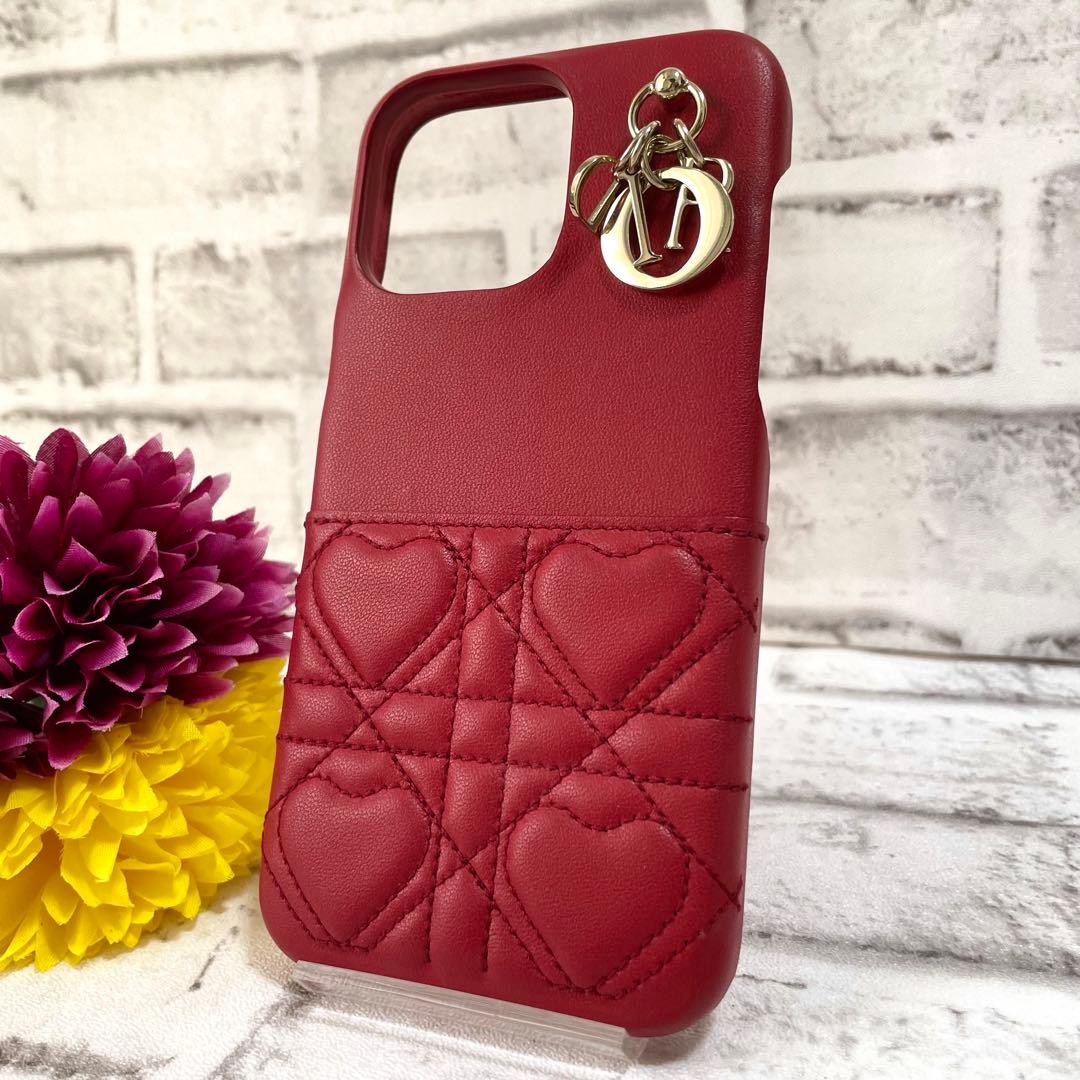 極美品✨クリスチャンディオール　iPhone15Pro Max キルティング　赤