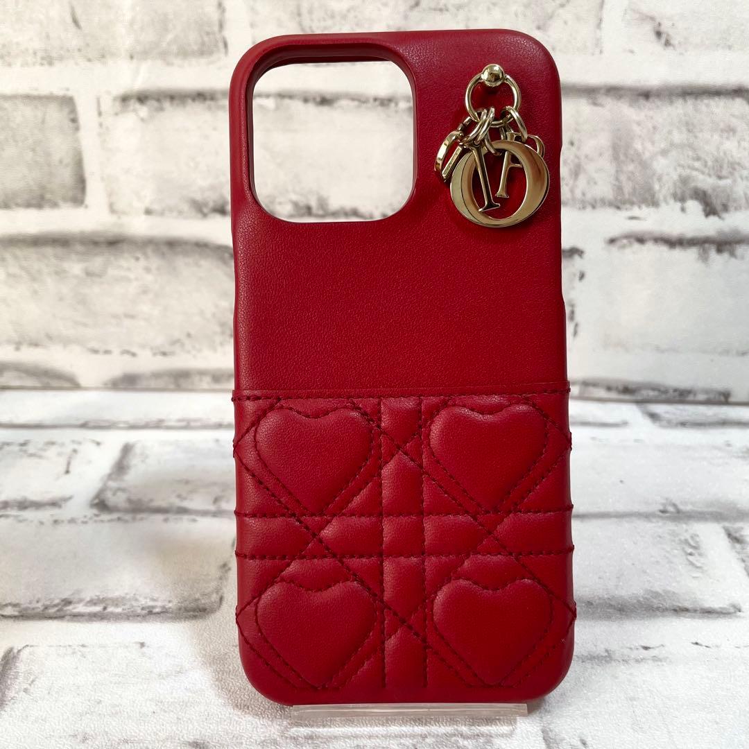 極美品✨クリスチャンディオール　iPhone15Pro Max キルティング　赤