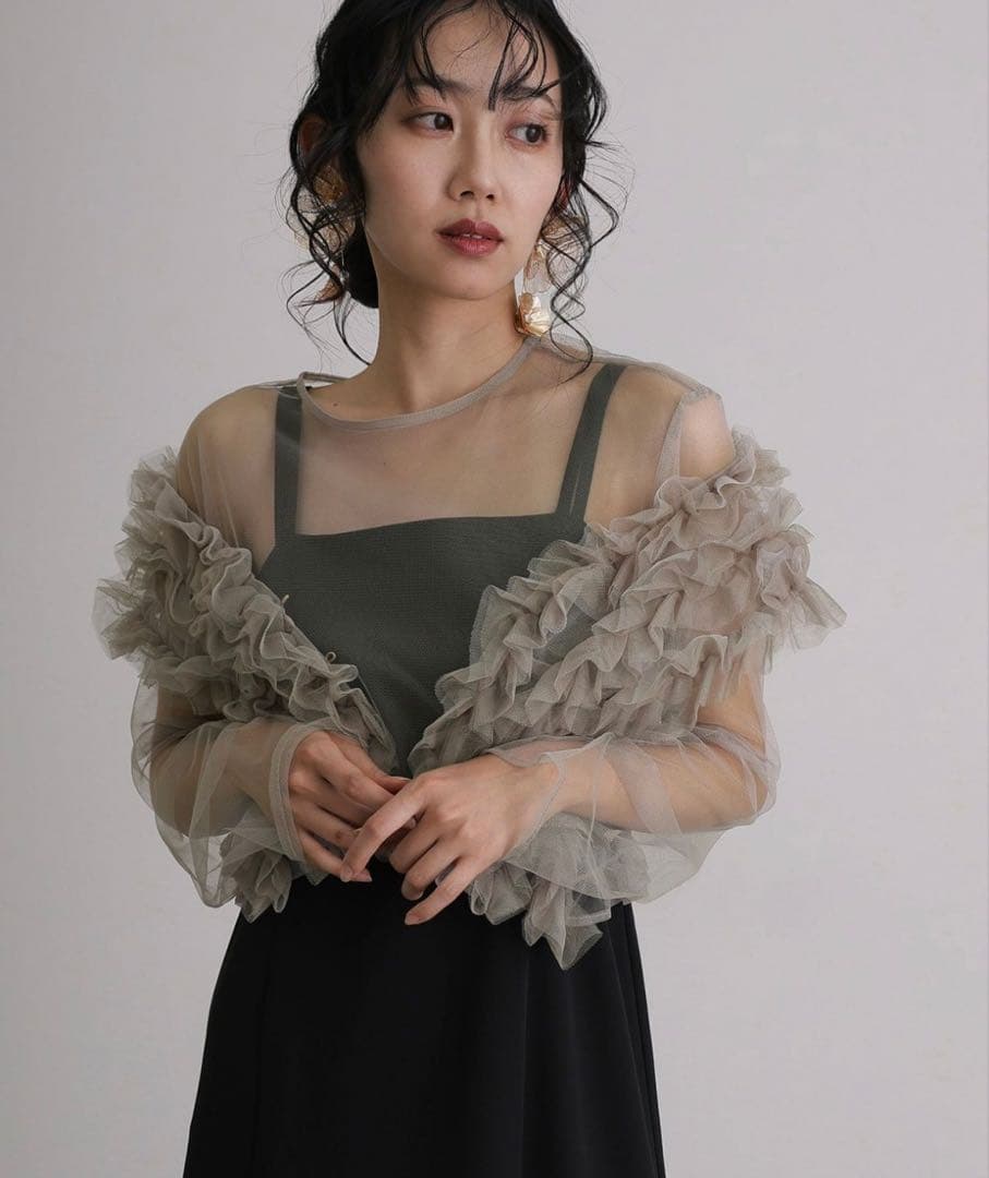 【eri】美品‼️ドレス未使用‼️【atlo】3点セットフリルボレロドレス