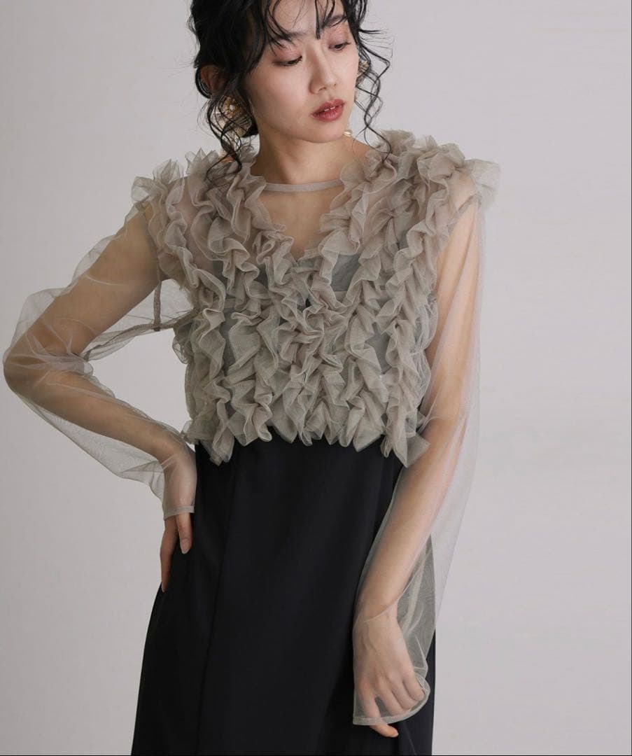 【eri】美品‼️ドレス未使用‼️【atlo】3点セットフリルボレロドレス