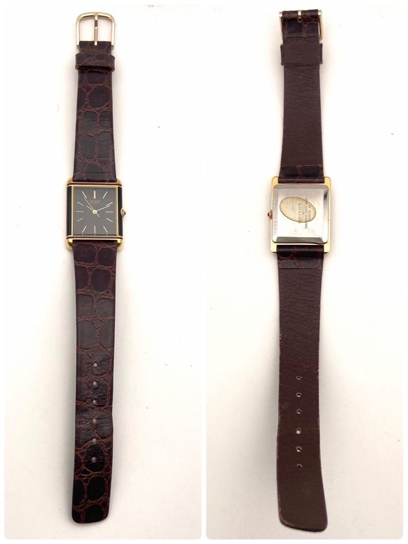 【稼働】ORIENT タンク 腕時計 レクタンギュラー メンズ ゴールド