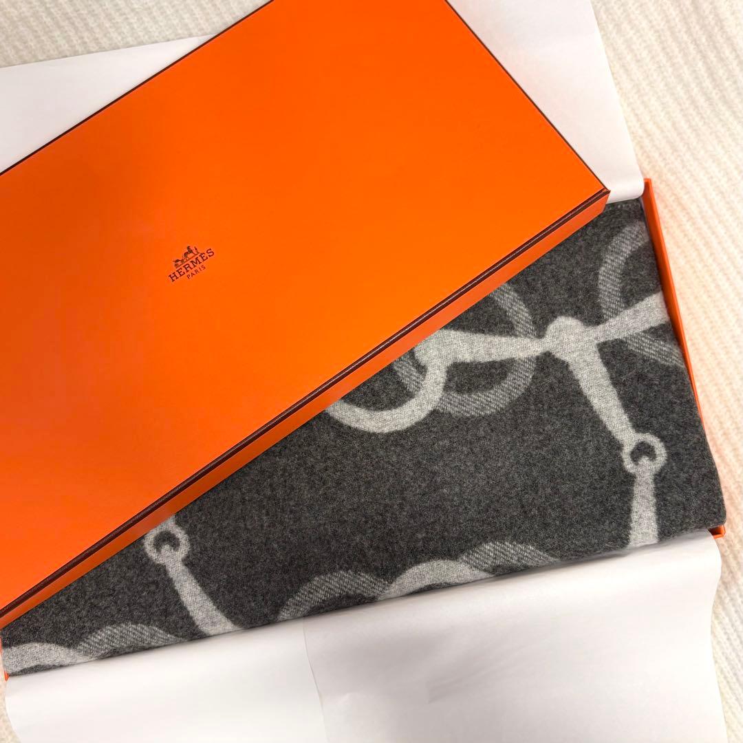 【新品未使用】HERMES エルメス/カシミヤマフラー エニー・モール