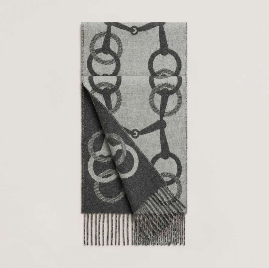 【新品未使用】HERMES エルメス/カシミヤマフラー エニー・モール