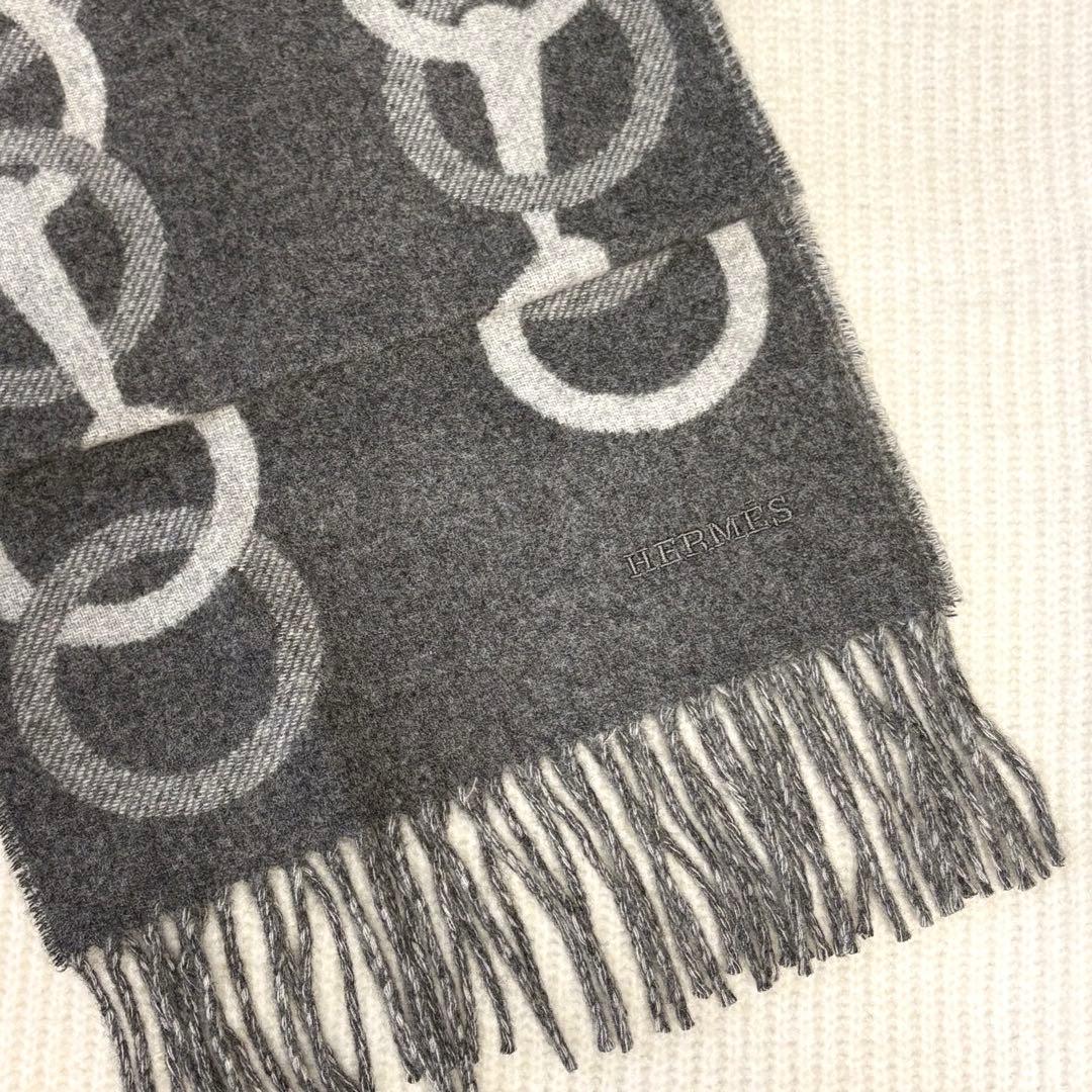 【新品未使用】HERMES エルメス/カシミヤマフラー エニー・モール