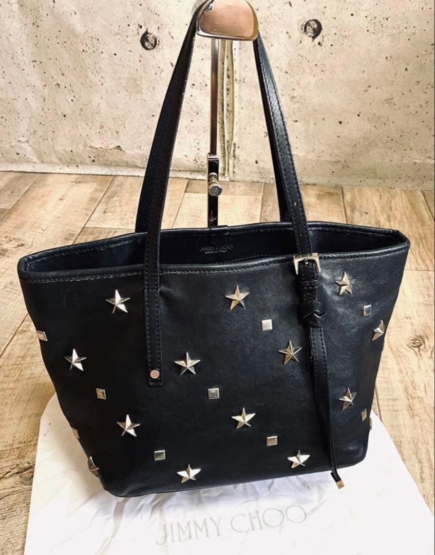 Jimmy Choo sasha スタースタッズ本革トートバッグ