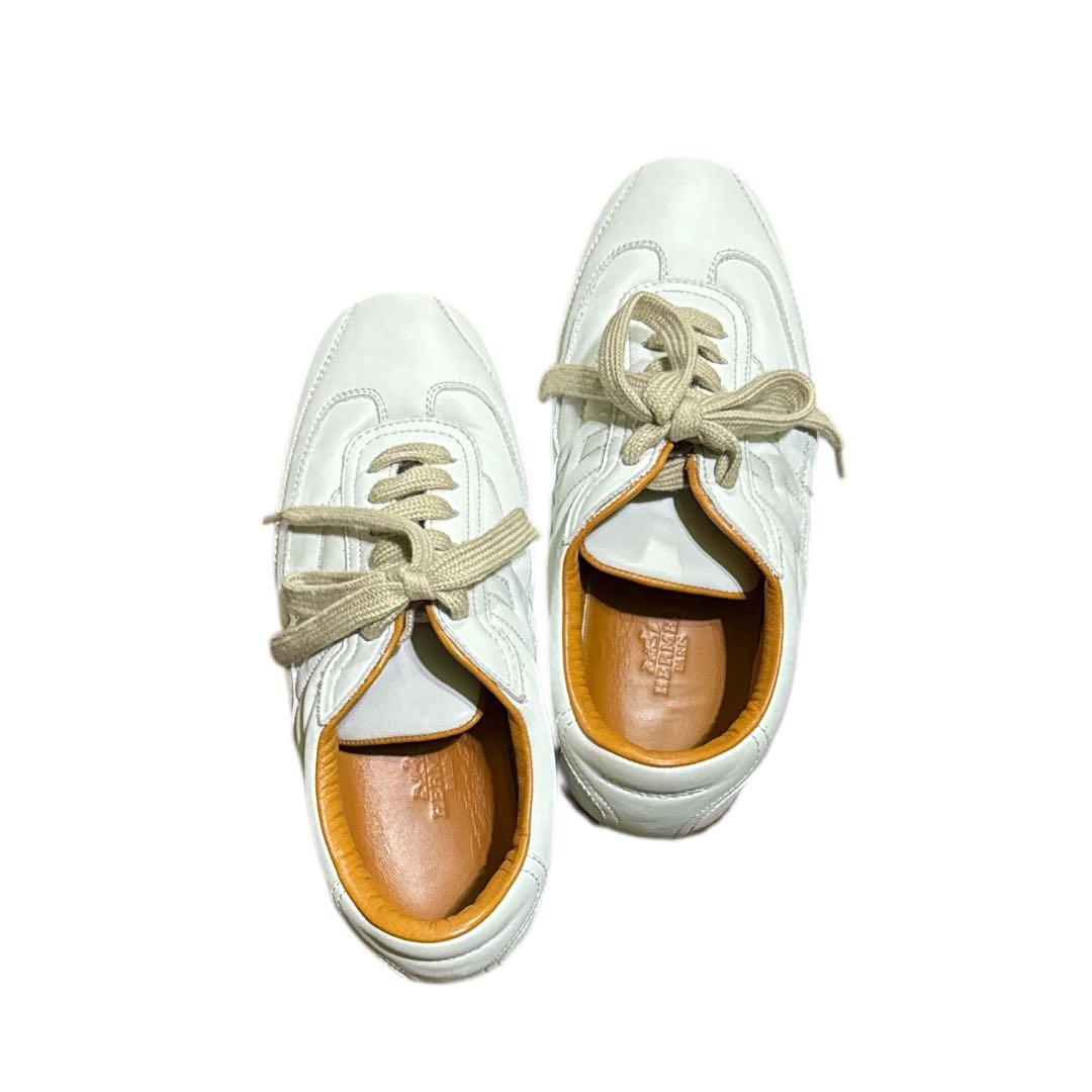 HERMES 36 ほぼ新品　ホワイトレザー スニーカー