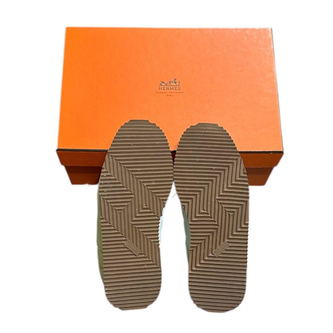 HERMES 36 ほぼ新品　ホワイトレザー スニーカー