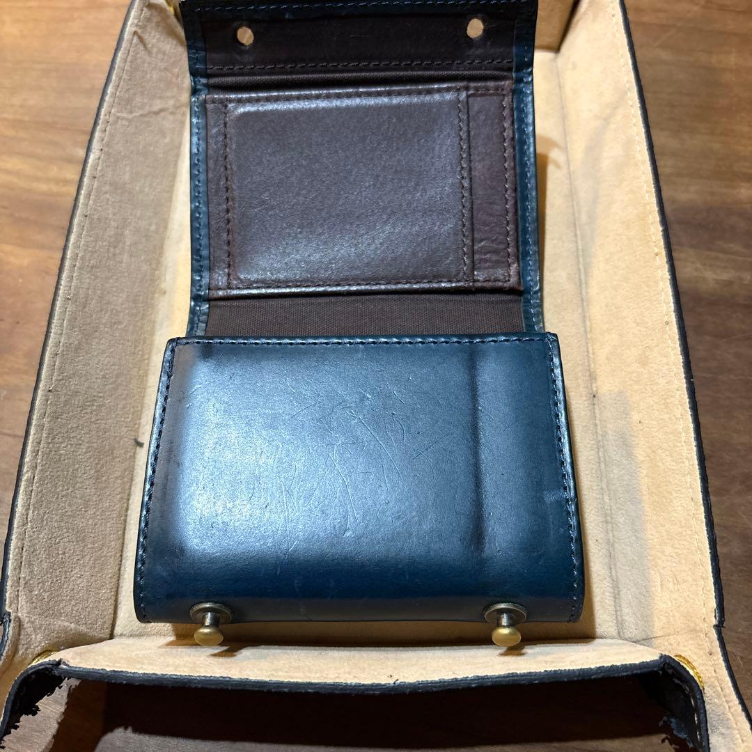 m+ エミピウ　ミッレフォッリエ　折りたたみ財布　ブルーチョコ