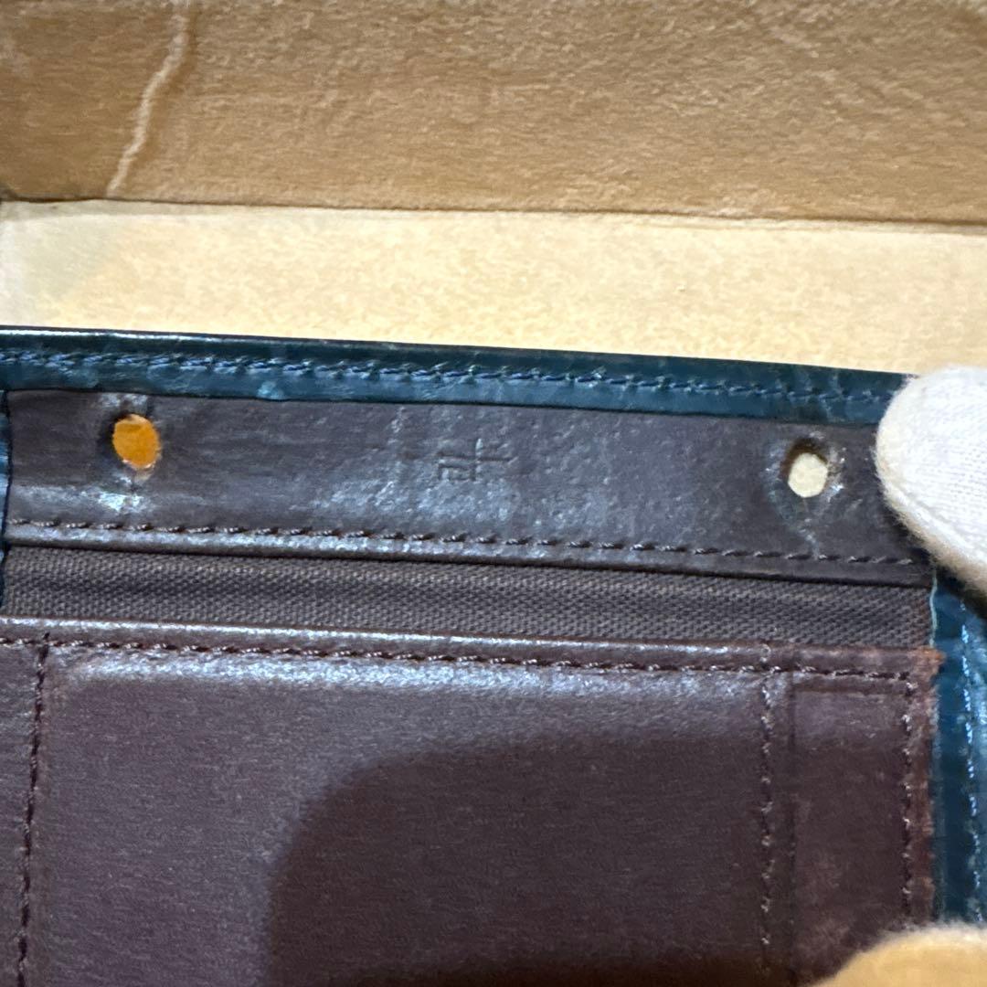 m+ エミピウ　ミッレフォッリエ　折りたたみ財布　ブルーチョコ