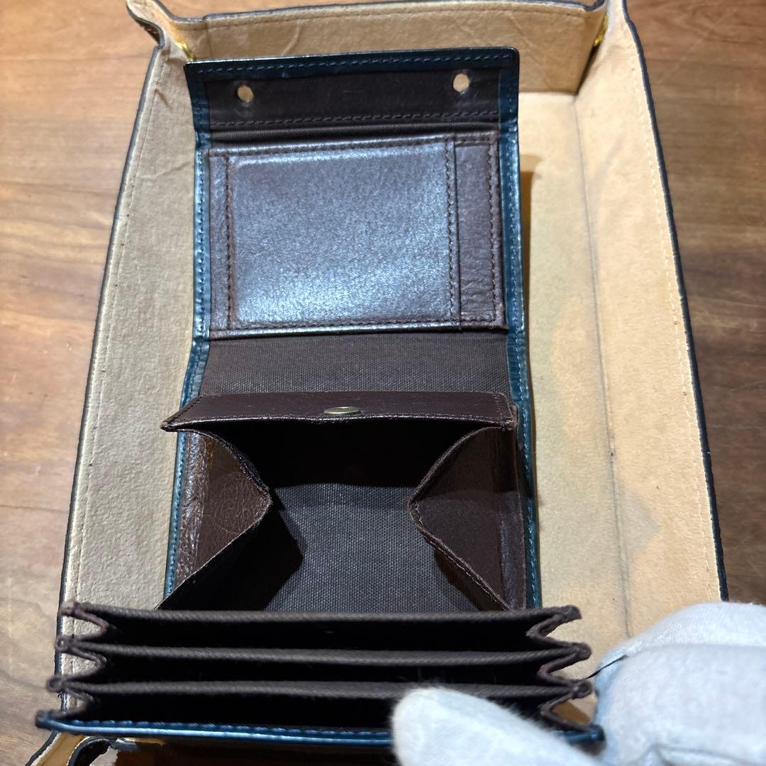 m+ エミピウ　ミッレフォッリエ　折りたたみ財布　ブルーチョコ