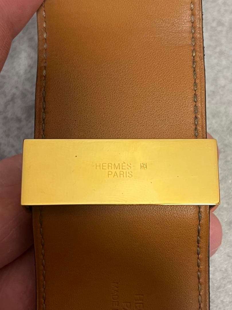 HERMES バングル ブラック ゴールド Sサイズ