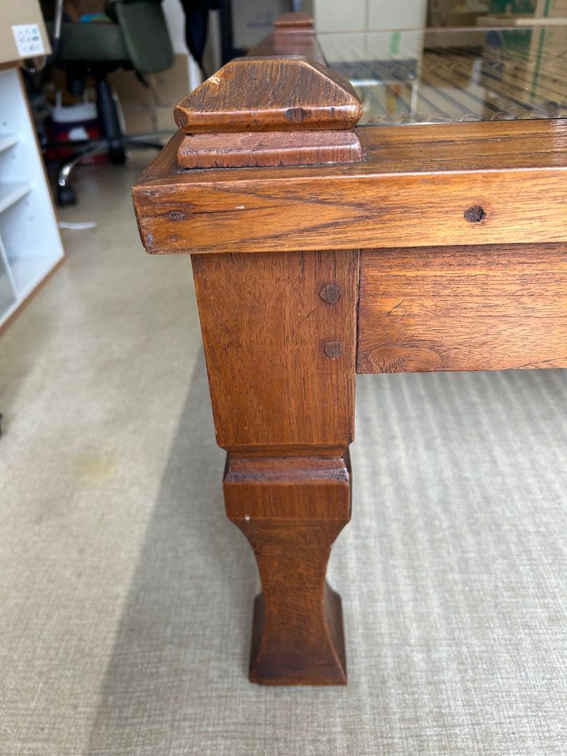 アジアン　木製　ローテーブル　アンティーク