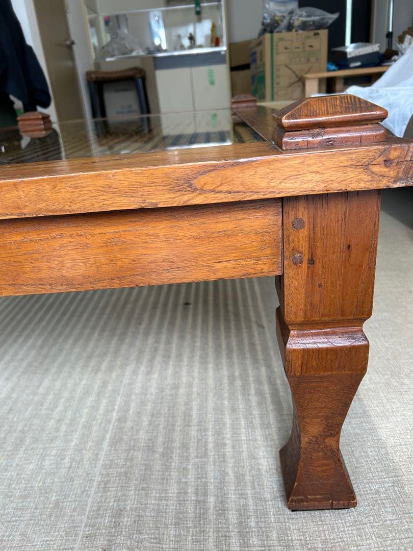 アジアン　木製　ローテーブル　アンティーク