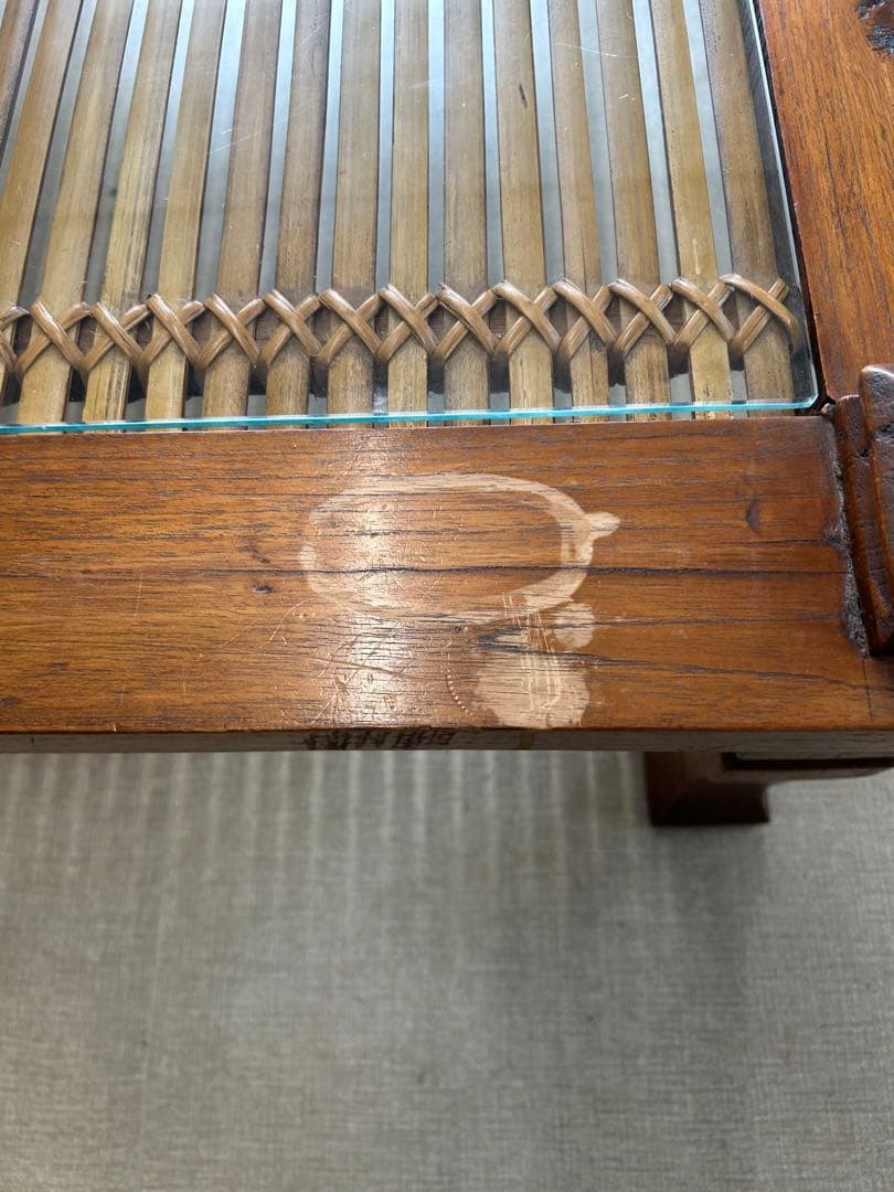 アジアン　木製　ローテーブル　アンティーク