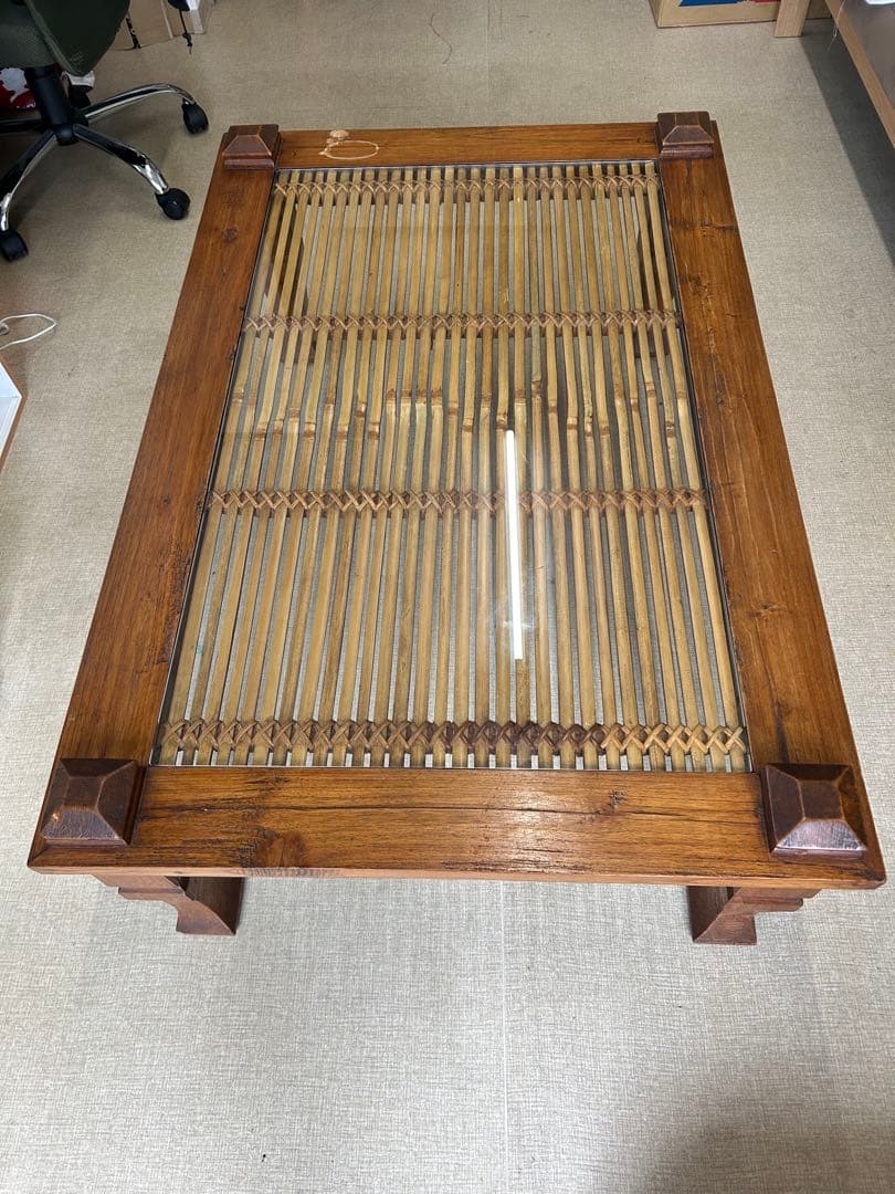 アジアン　木製　ローテーブル　アンティーク