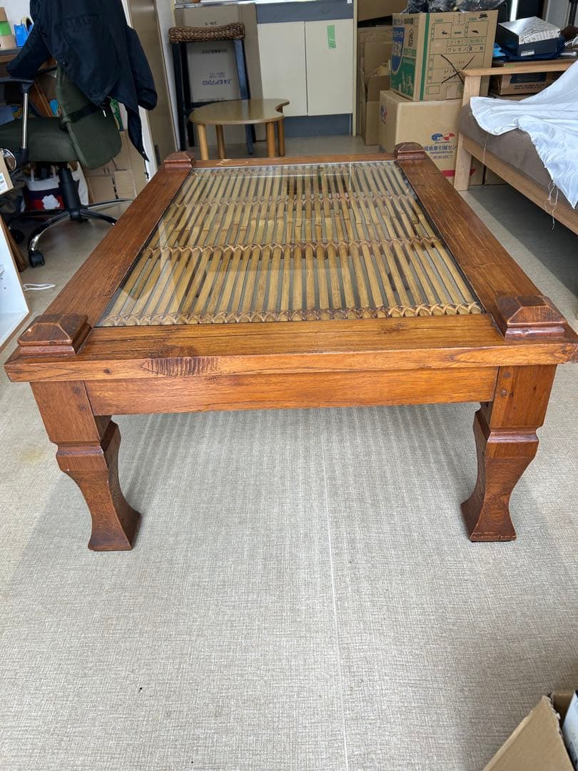 アジアン　木製　ローテーブル　アンティーク