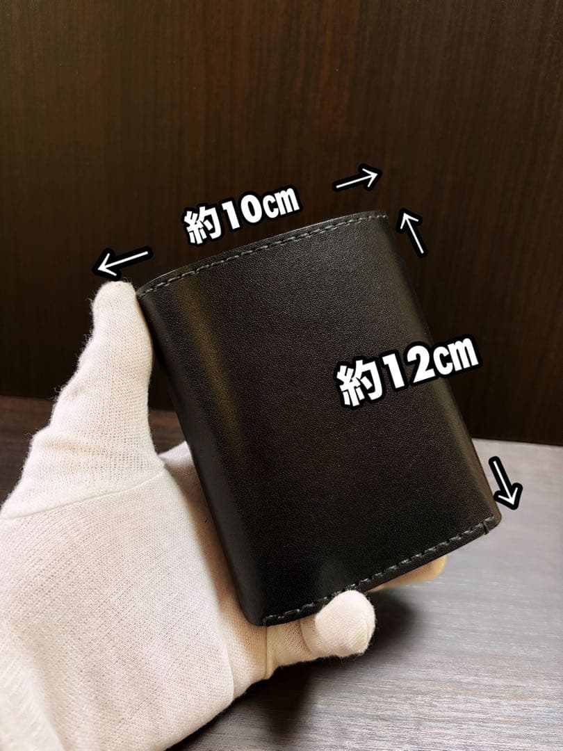 牛ヌメ革　ハンドメイド　折り財布（栃木レザー　＆姫路レザー）メンズ　ライダース