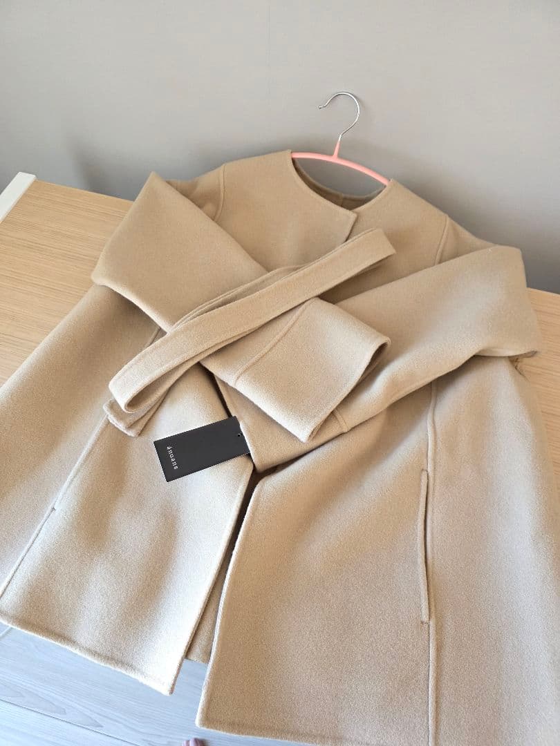 【紙タグ付き】anuans リバーウールミドルマフラーコート