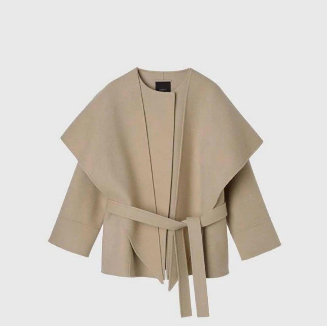 【紙タグ付き】anuans リバーウールミドルマフラーコート