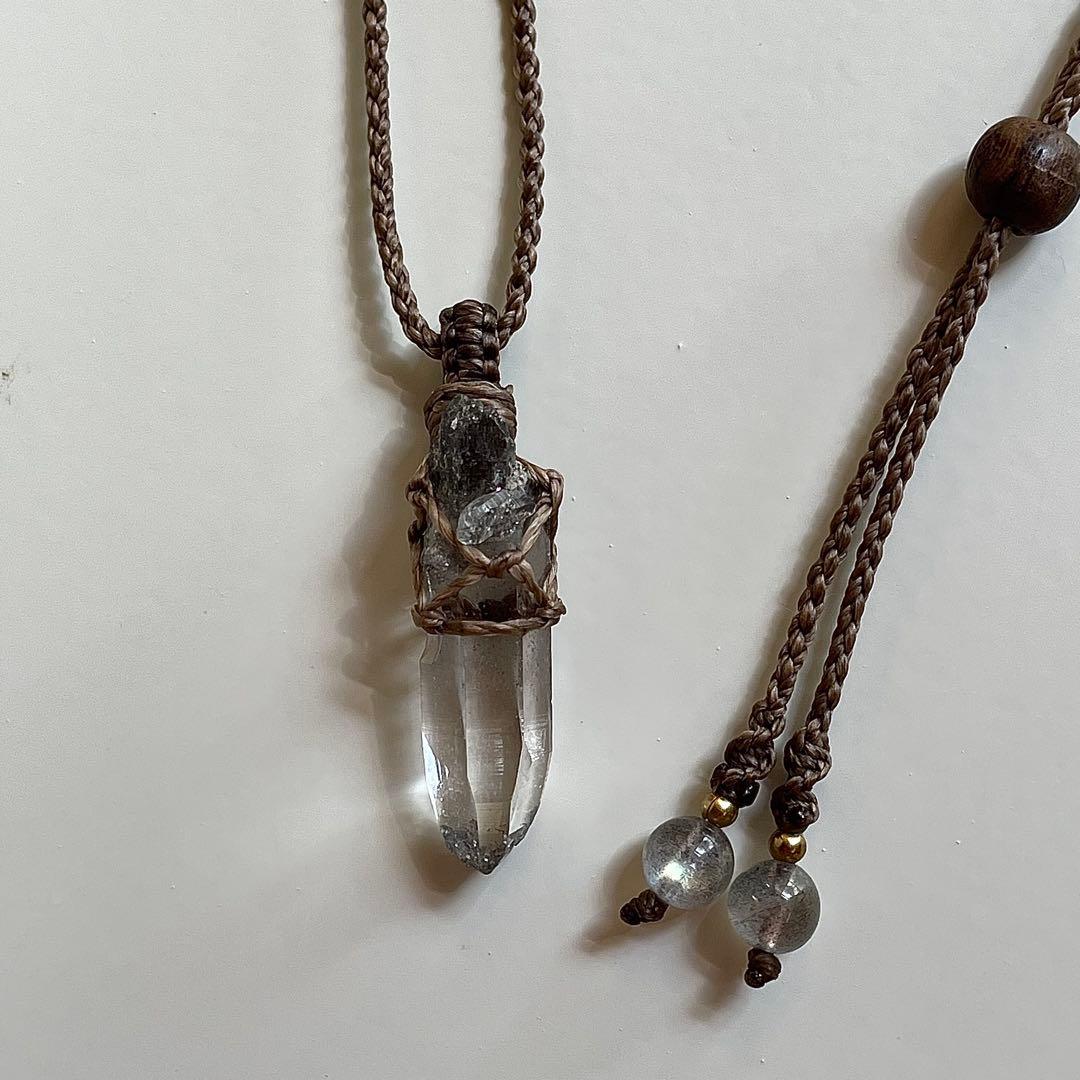 ヒマラヤ水晶 ガネッシュヒマール ＊ マクラメペンダント ネックレス 54