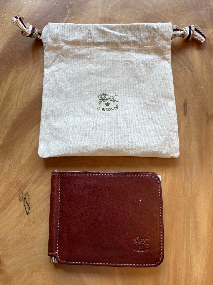 新品 イルビゾンテ 本革 レザー ウォレット/マネークリップ