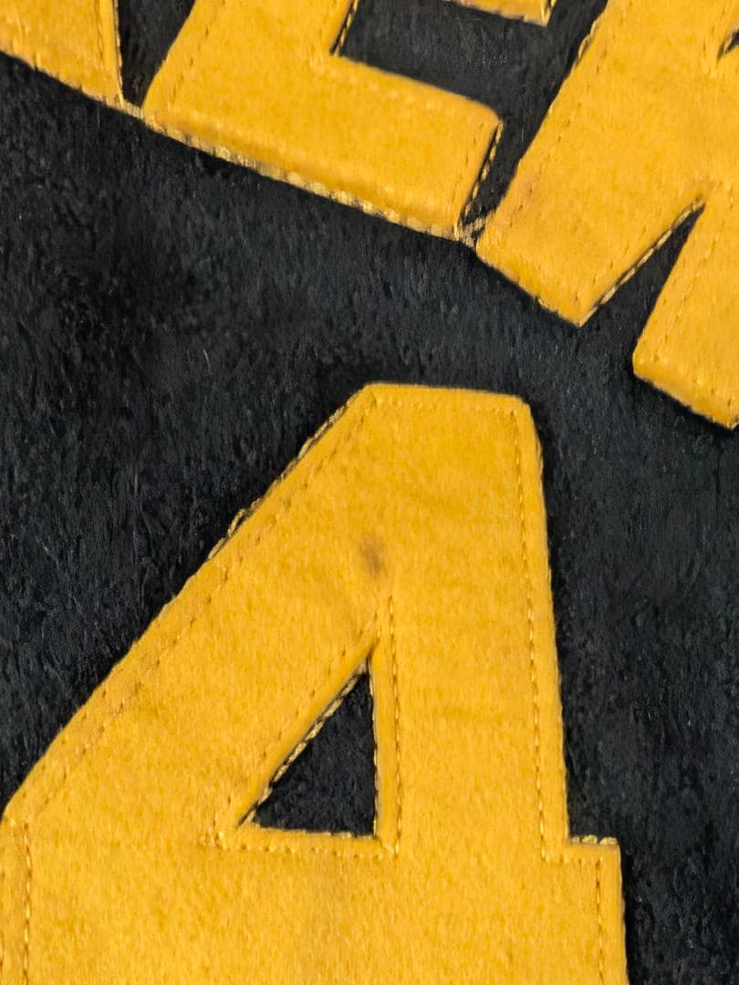 VOX ヴォックス　スタジャン　VOXCREW 袖レザー　M グリーン イエロー