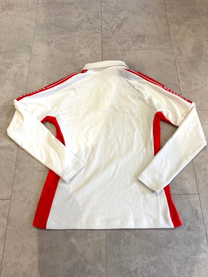 デサント　ゴルフ　レディース長袖ポロシャツ ホワイト/レッド M