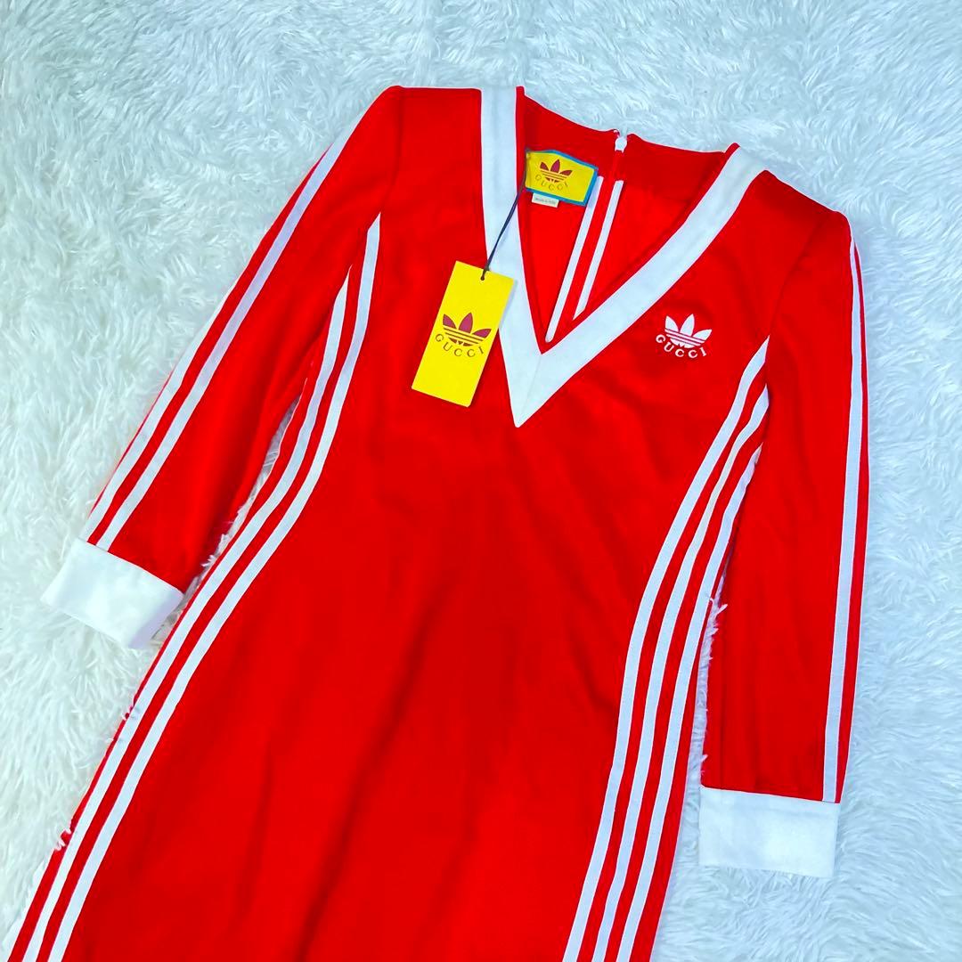 GUCCI × adidas 22AW 長袖ワンピース S レッド