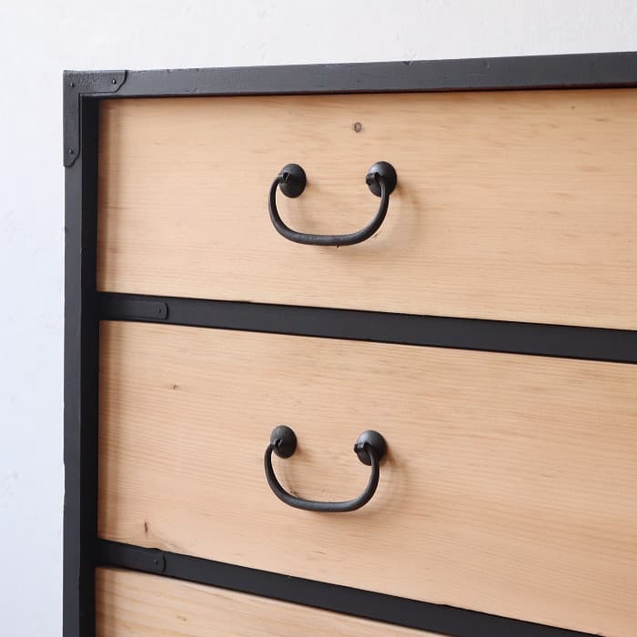 アンティーク 引出し６杯 スギ 無垢材 タンス ハイチェスト 古家具