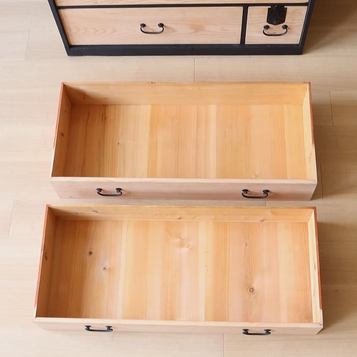 アンティーク 引出し６杯 スギ 無垢材 タンス ハイチェスト 古家具