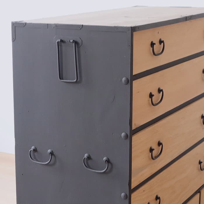 アンティーク 引出し６杯 スギ 無垢材 タンス ハイチェスト 古家具