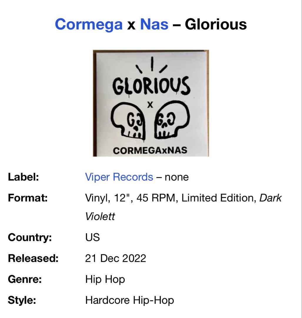 CORMEGA x NAS / GLORIOUS 12” その1