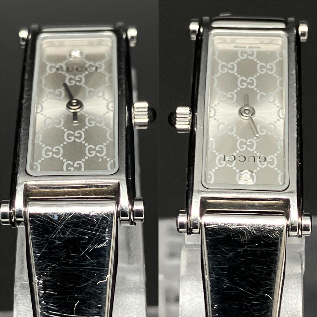 【新品電池/稼働/箱付き】グッチ 1Pダイヤ GG 腕時計 レディース クォーツ