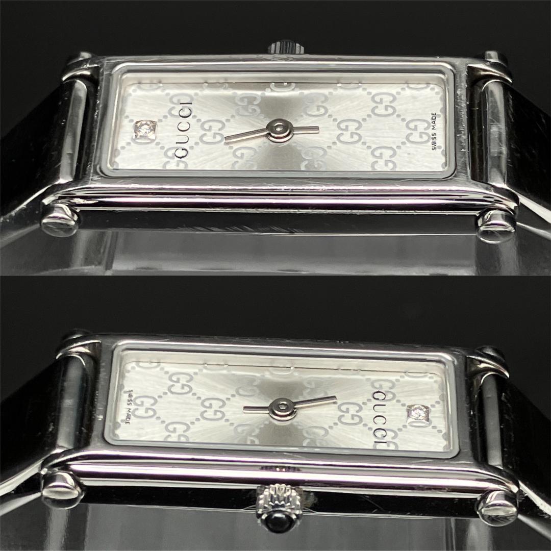 【新品電池/稼働/箱付き】グッチ 1Pダイヤ GG 腕時計 レディース クォーツ