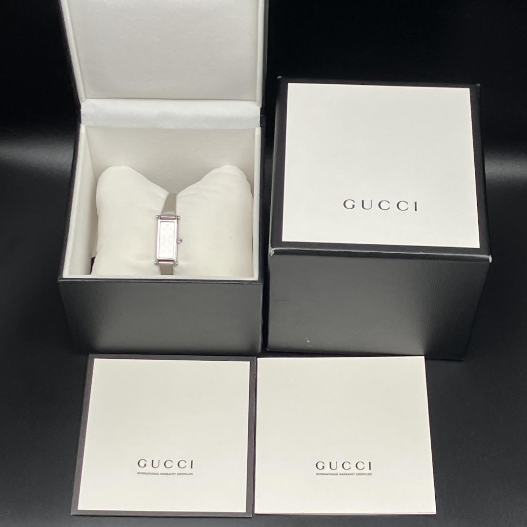 【新品電池/稼働/箱付き】グッチ 1Pダイヤ GG 腕時計 レディース クォーツ