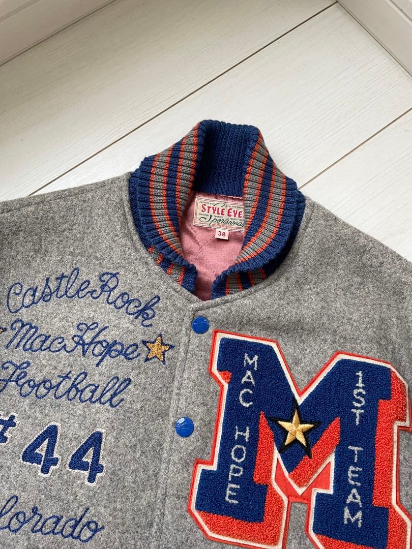 M品番 東洋 スタイルアイズ フルデコ 袖革 スタジャン ビンテージ レタード