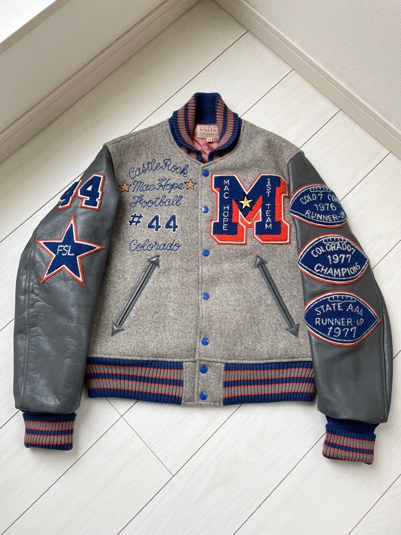 M品番 東洋 スタイルアイズ フルデコ 袖革 スタジャン ビンテージ レタード