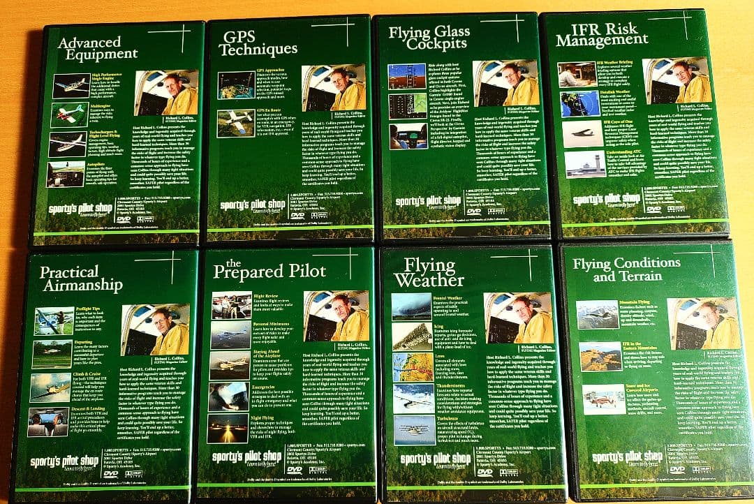 飛行教習ビデオ全巻（8本）DVD812分　全巻セット販売（英語版）