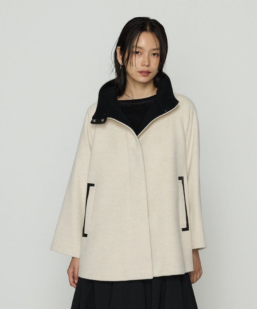 【お値下げ】 コムサプラチナ K.T アンゴラウール ・Aラインショートコート