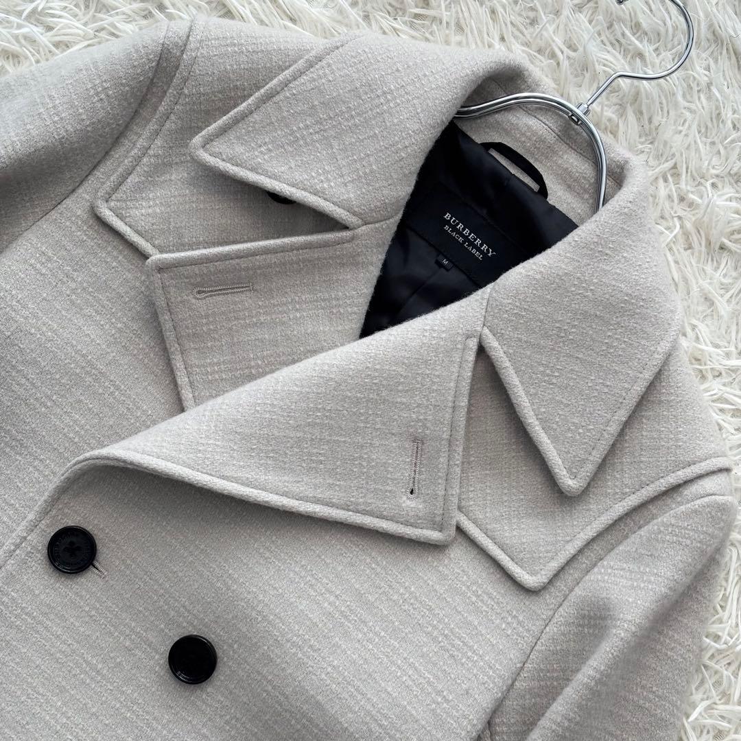 ✨良品✨ バーバリーブラックレーベル ピーコート メルトンウール ロゴ刻印ボタン