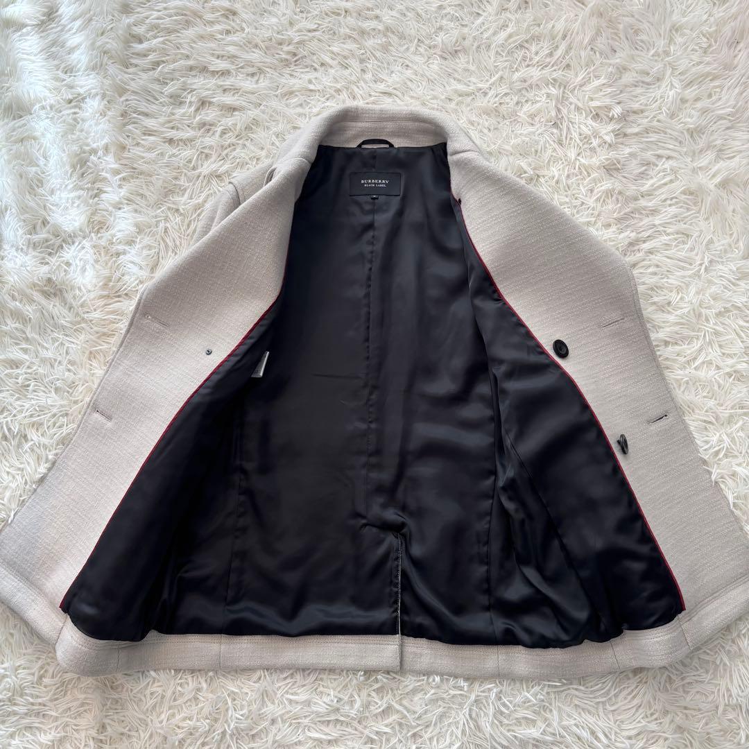 ✨良品✨ バーバリーブラックレーベル ピーコート メルトンウール ロゴ刻印ボタン