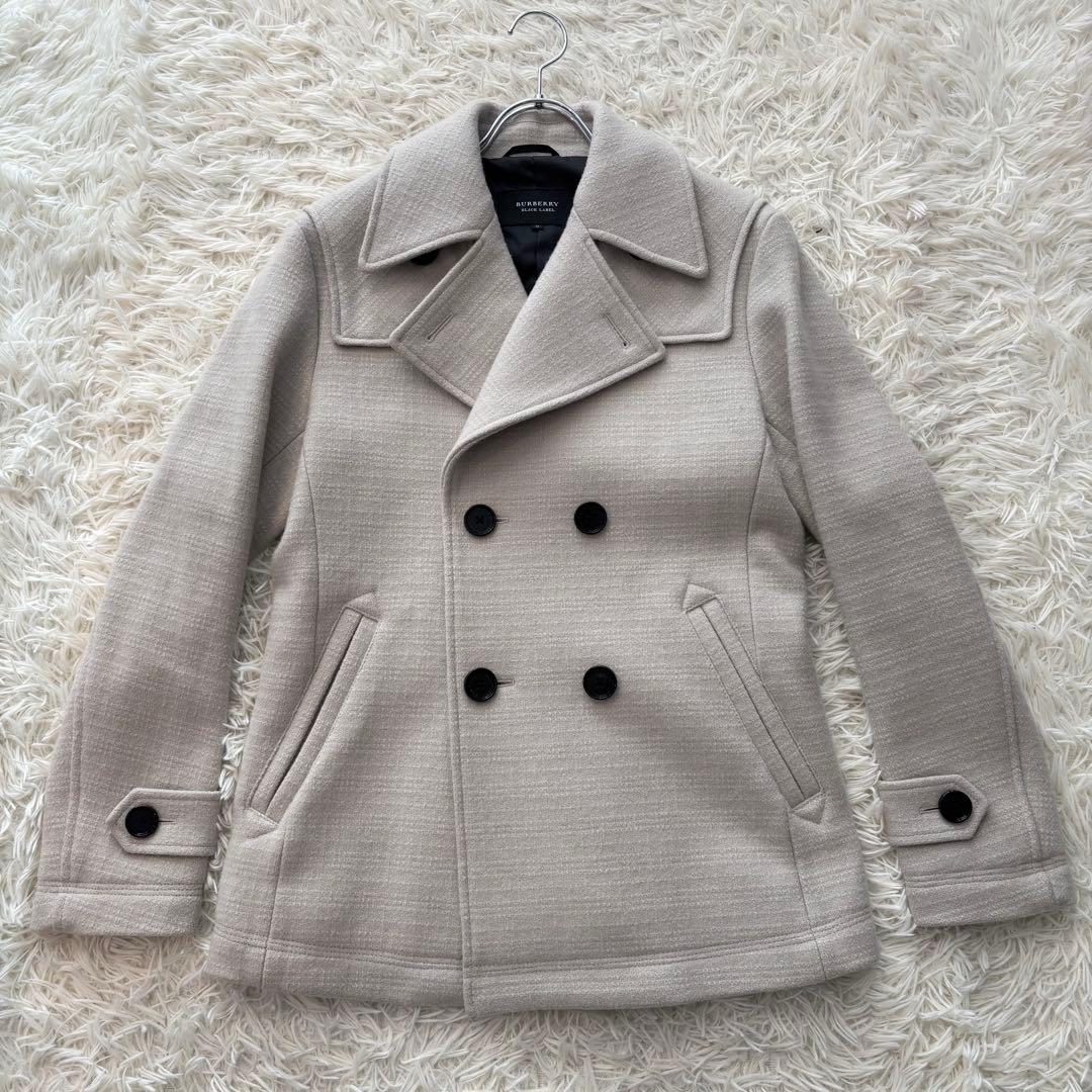 ✨良品✨ バーバリーブラックレーベル ピーコート メルトンウール ロゴ刻印ボタン